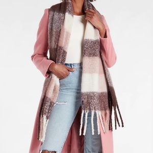 BUFFALO PLAID BRUSHED FRINGE SCARF from Express